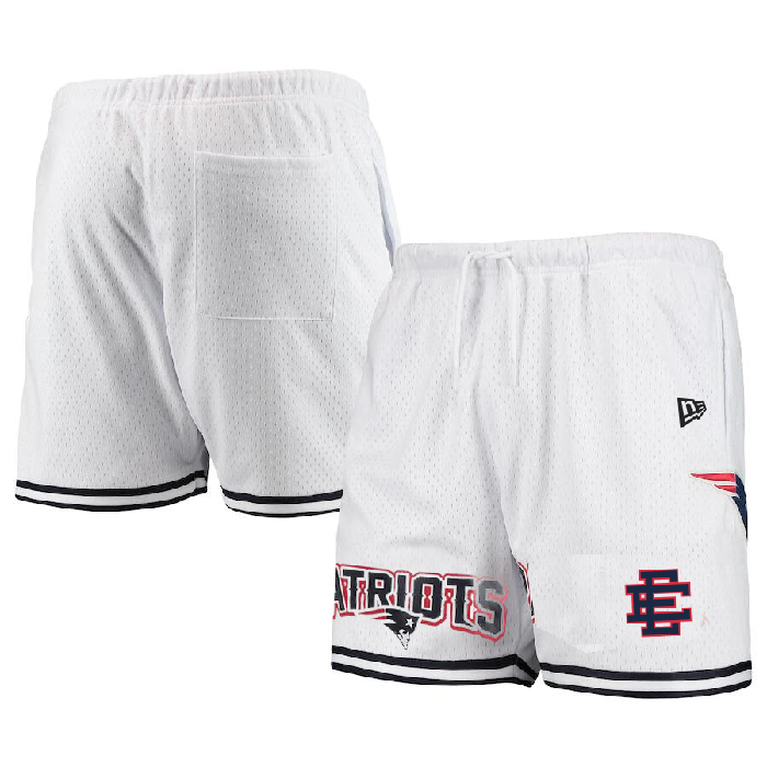 Men's New England Patriots Pro White/Navy Shorts 001
